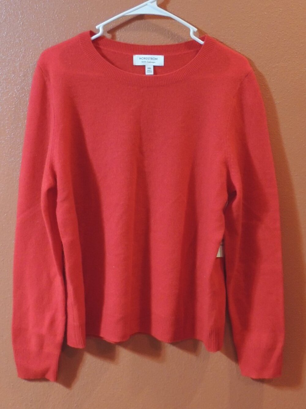 Nordstrom Rack Cashmere Sweater NEW Woman XX Large Red Warm Long Sleeve Sweater